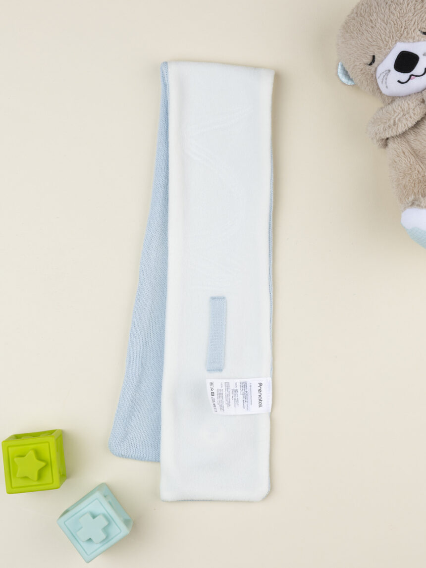 βρεφικό κασκόλ γαλάζιο με αρκουδάκι για αγόρι - Prénatal