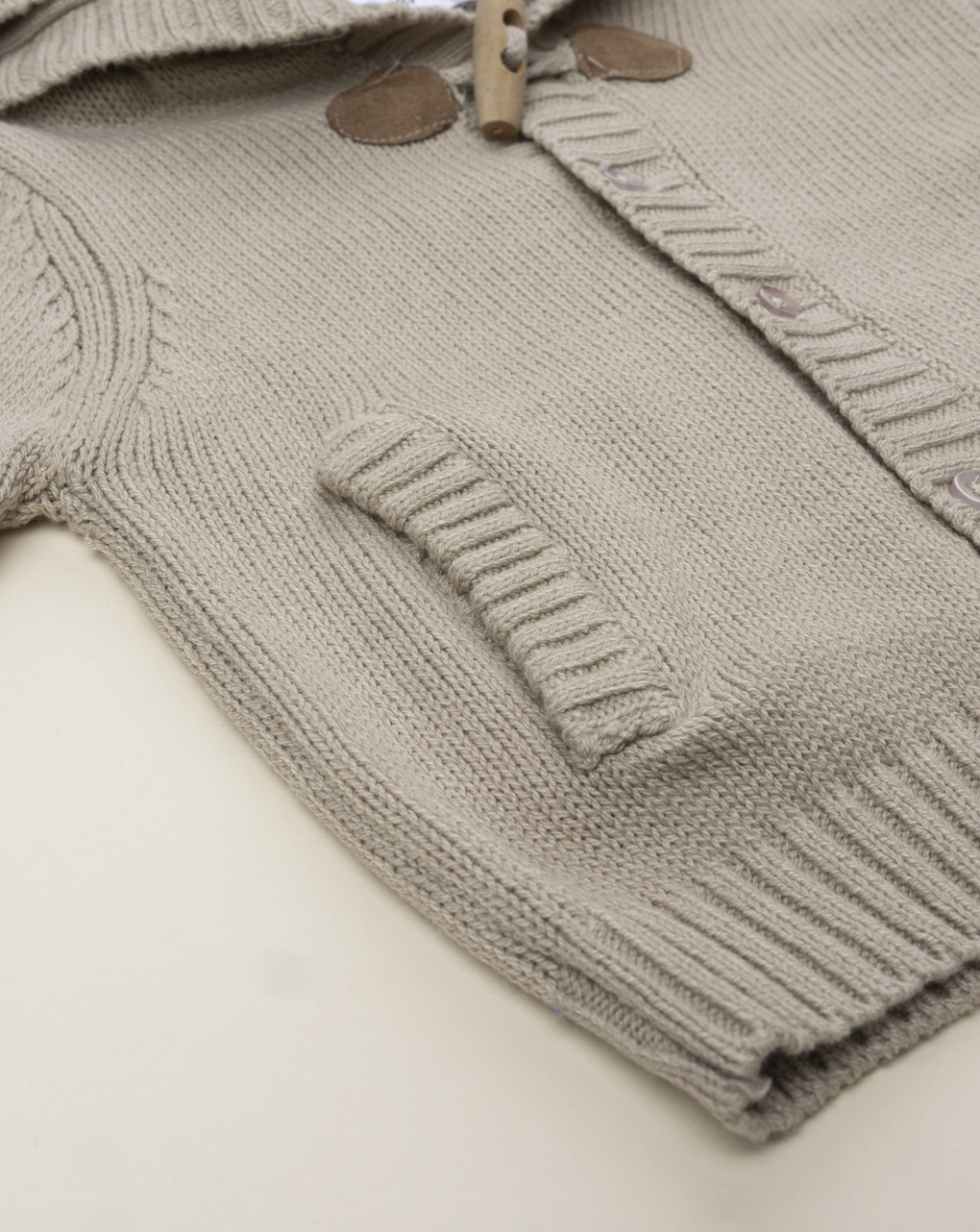 βρεφική ζακέτα πλεκτή μπεζ woods για αγόρι - Prénatal