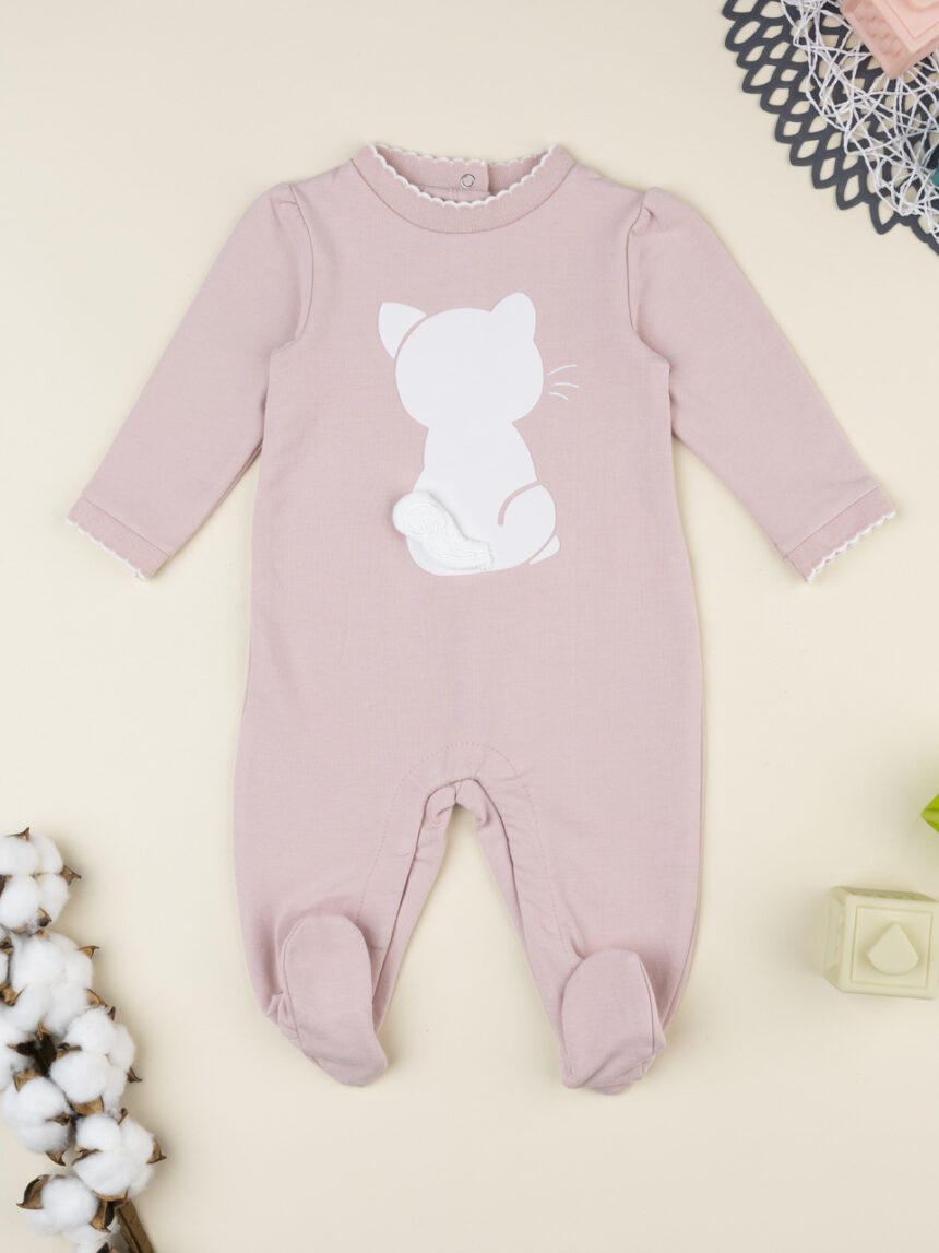 βρεφικό φορμάκι ροζ με γατάκι για κορίτσι - Prénatal