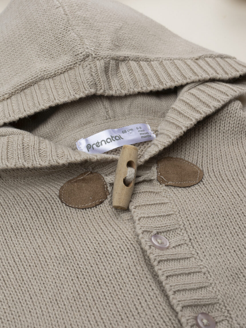 βρεφική ζακέτα πλεκτή μπεζ woods για αγόρι - Prénatal