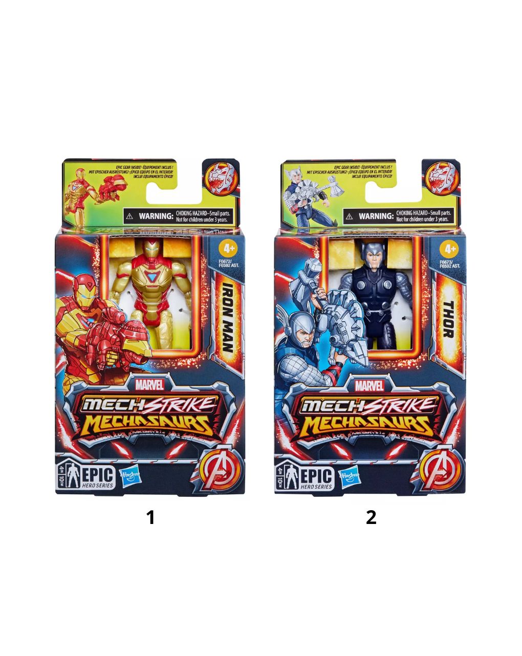 Marvel avengers mechasaurus mech strike 3.0 φιγούρες δράσης 10cm f6592 (2 σχέδια)