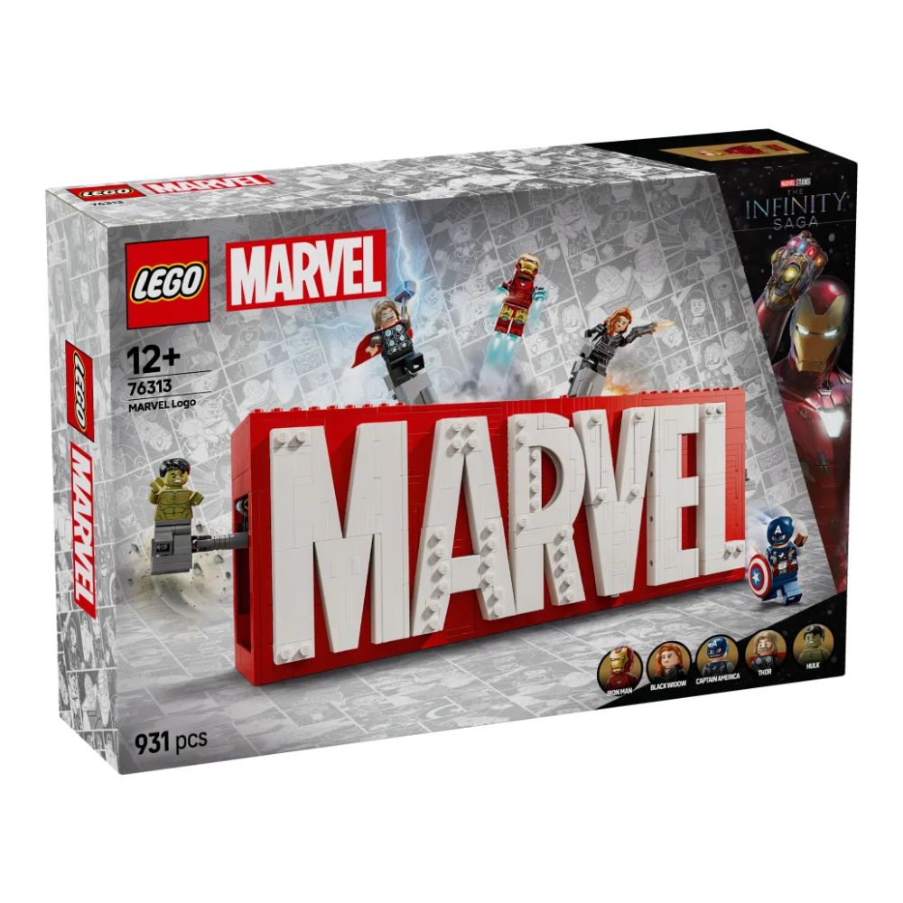 Lego super heroes marvel logo & minifigures 76313