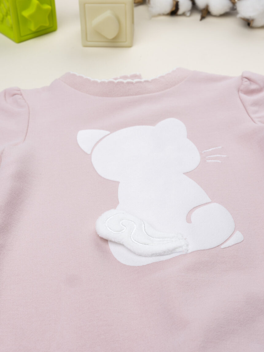 βρεφικό φορμάκι ροζ με γατάκι για κορίτσι - Prénatal