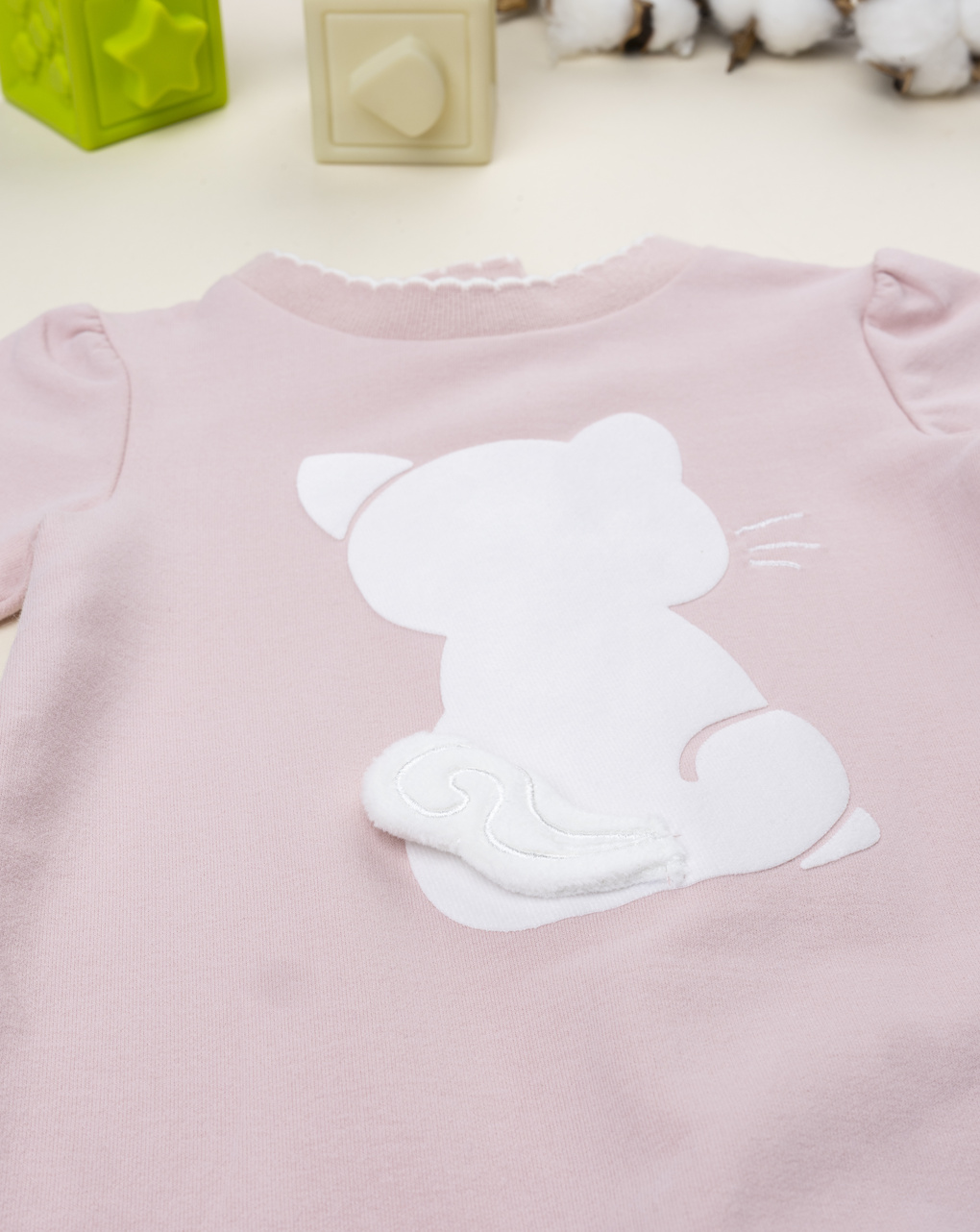 βρεφικό φορμάκι ροζ με γατάκι για κορίτσι - Prénatal