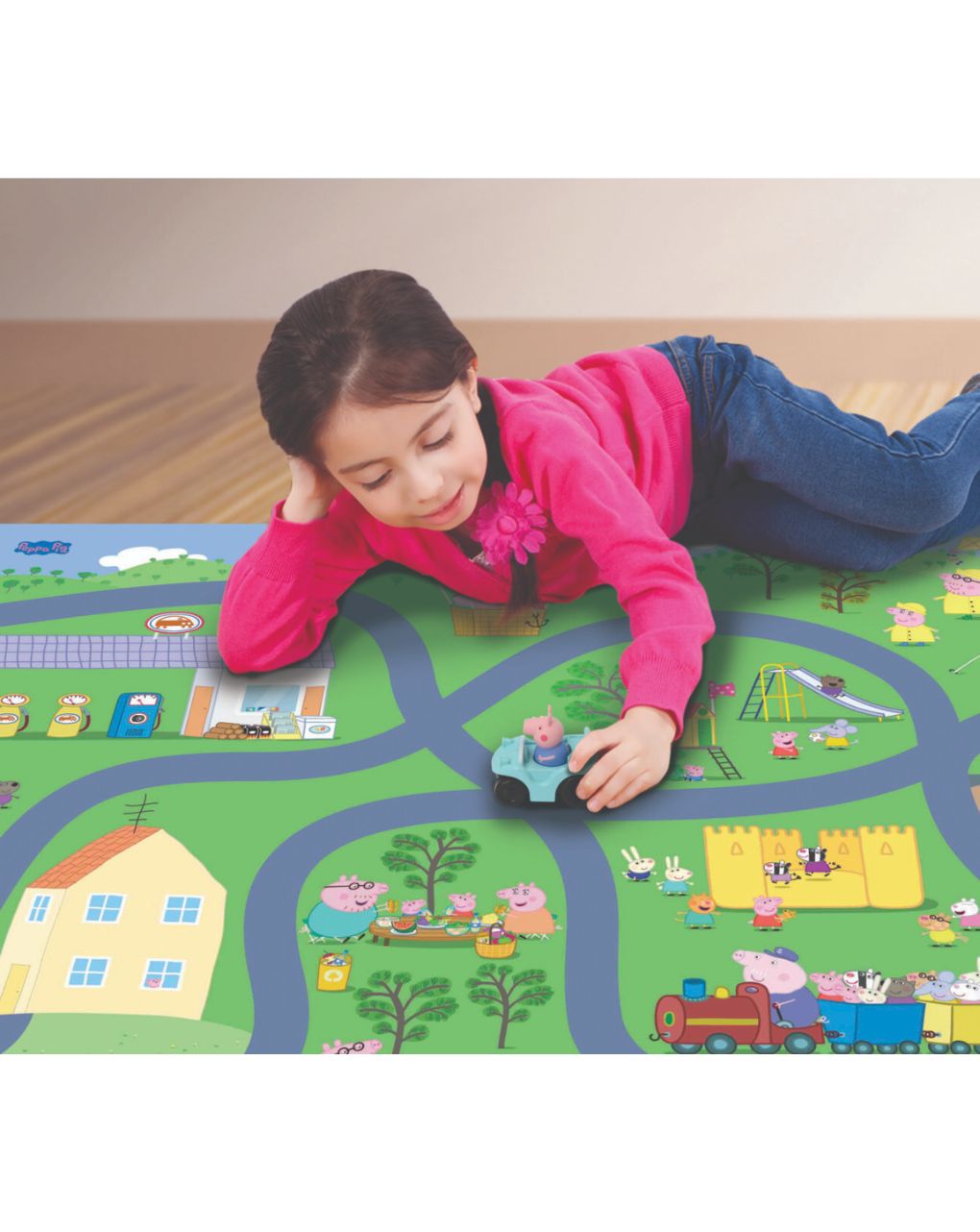 Giochi preziosi peppa pig megamat μεγάλο χαλάκι με οχηματάκι pp022000 - Peppa Pig