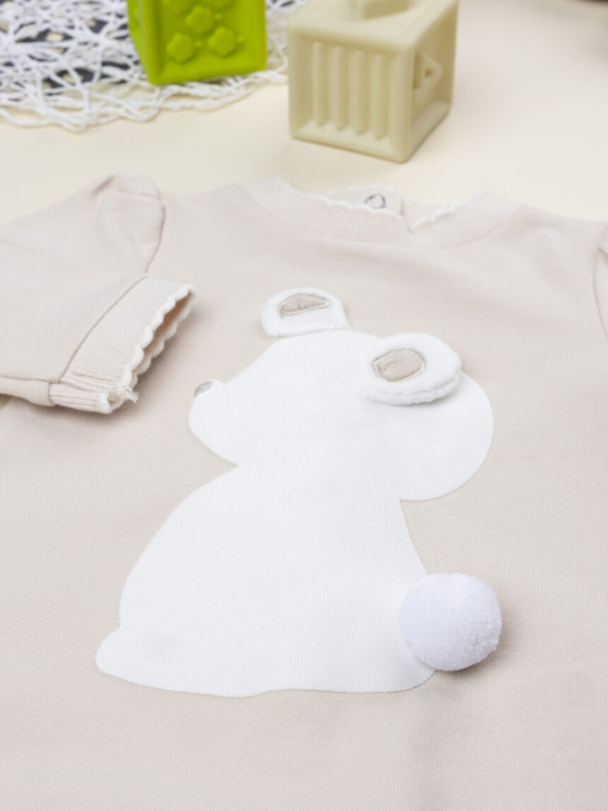 βρεφικό φορμάκι μπεζ με αρκουδάκι για κορίτσι - Prénatal