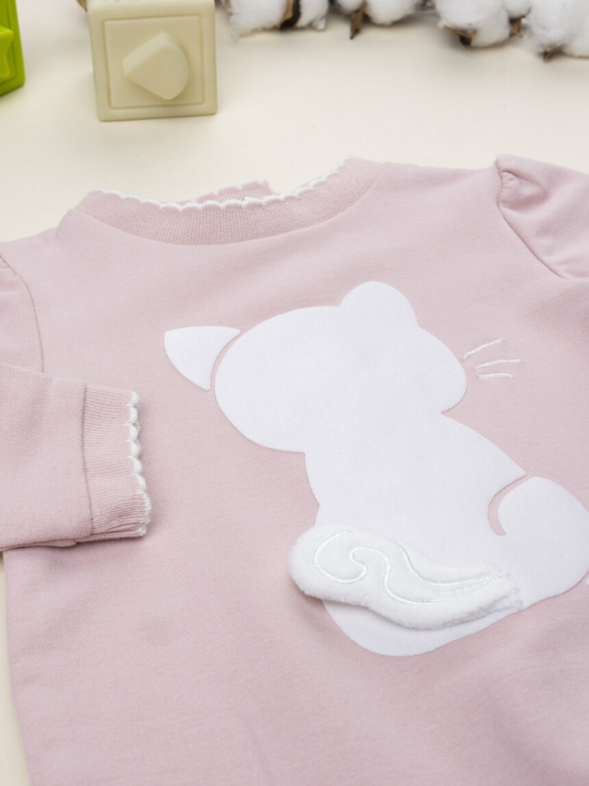 βρεφικό φορμάκι ροζ με γατάκι για κορίτσι - Prénatal