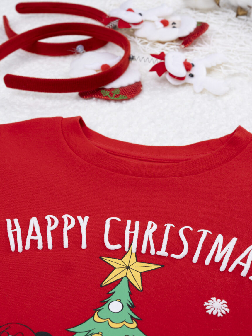 παιδική χριστουγεννιάτικη πιτζάμα κόκκινη minnie για κορίτσι - Prénatal