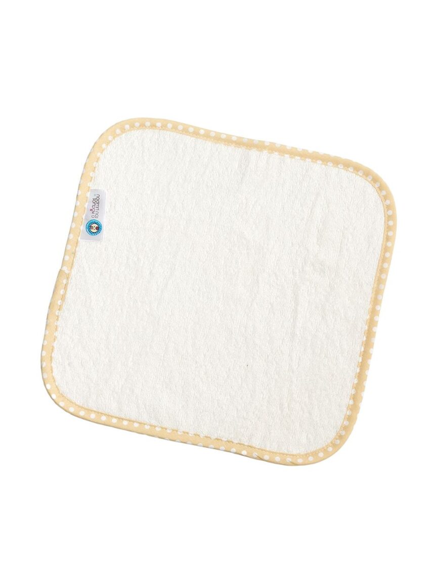 ο κόσμος του μωρού λαβέτα 30×30cm εκρού με ρέλι πουά μπεζ 15138 - O KOSMOS TOU MOROU