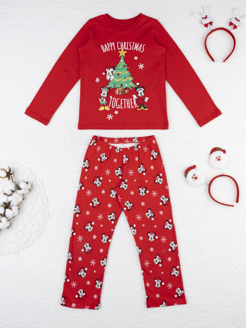 παιδική χριστουγεννιάτικη πιτζάμα κόκκινη minnie για κορίτσι - Prénatal