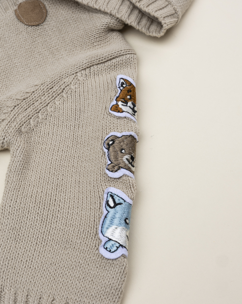 βρεφική ζακέτα πλεκτή μπεζ woods για αγόρι - Prénatal