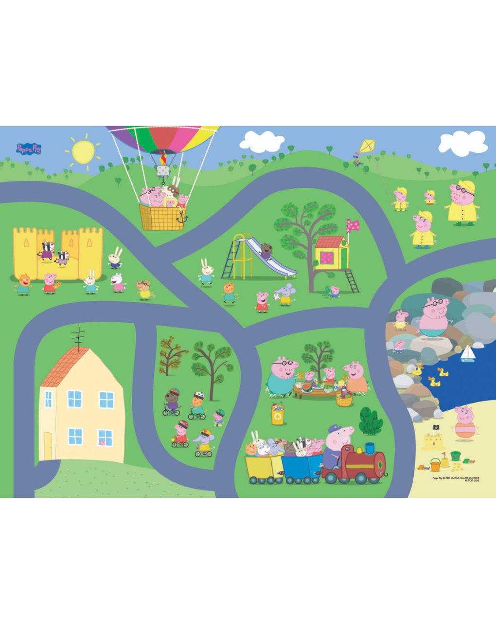 Giochi preziosi peppa pig megamat μεγάλο χαλάκι με οχηματάκι pp022000 - Peppa Pig