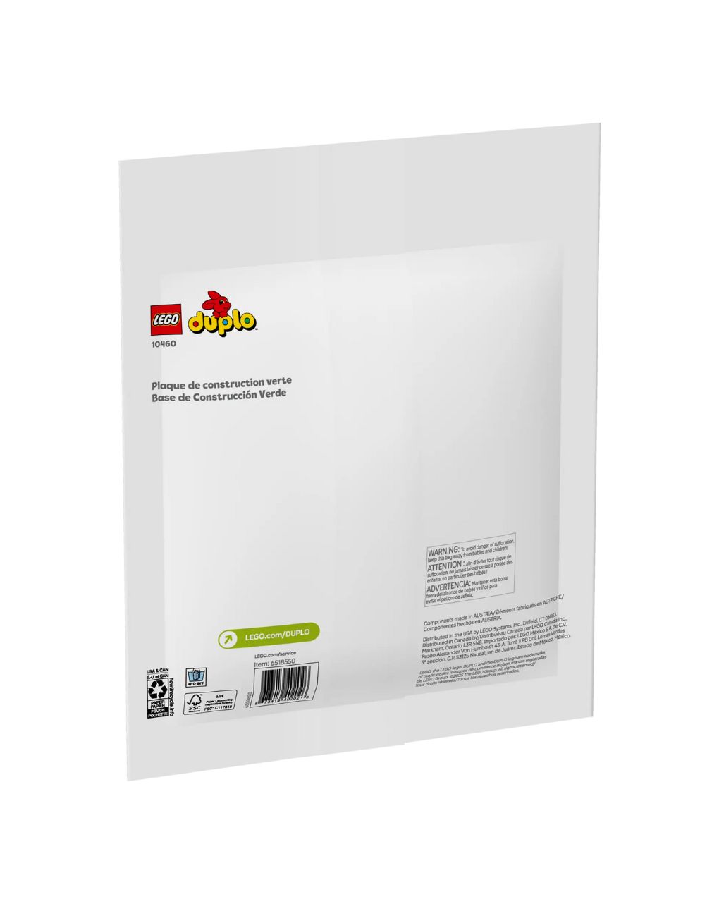 Lego duplo green building plate 10460 - DUPLO