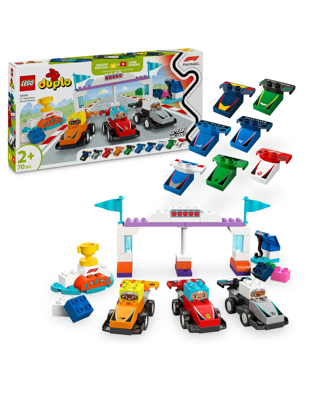 Lego duplo f1 team race cars & drivers 10445