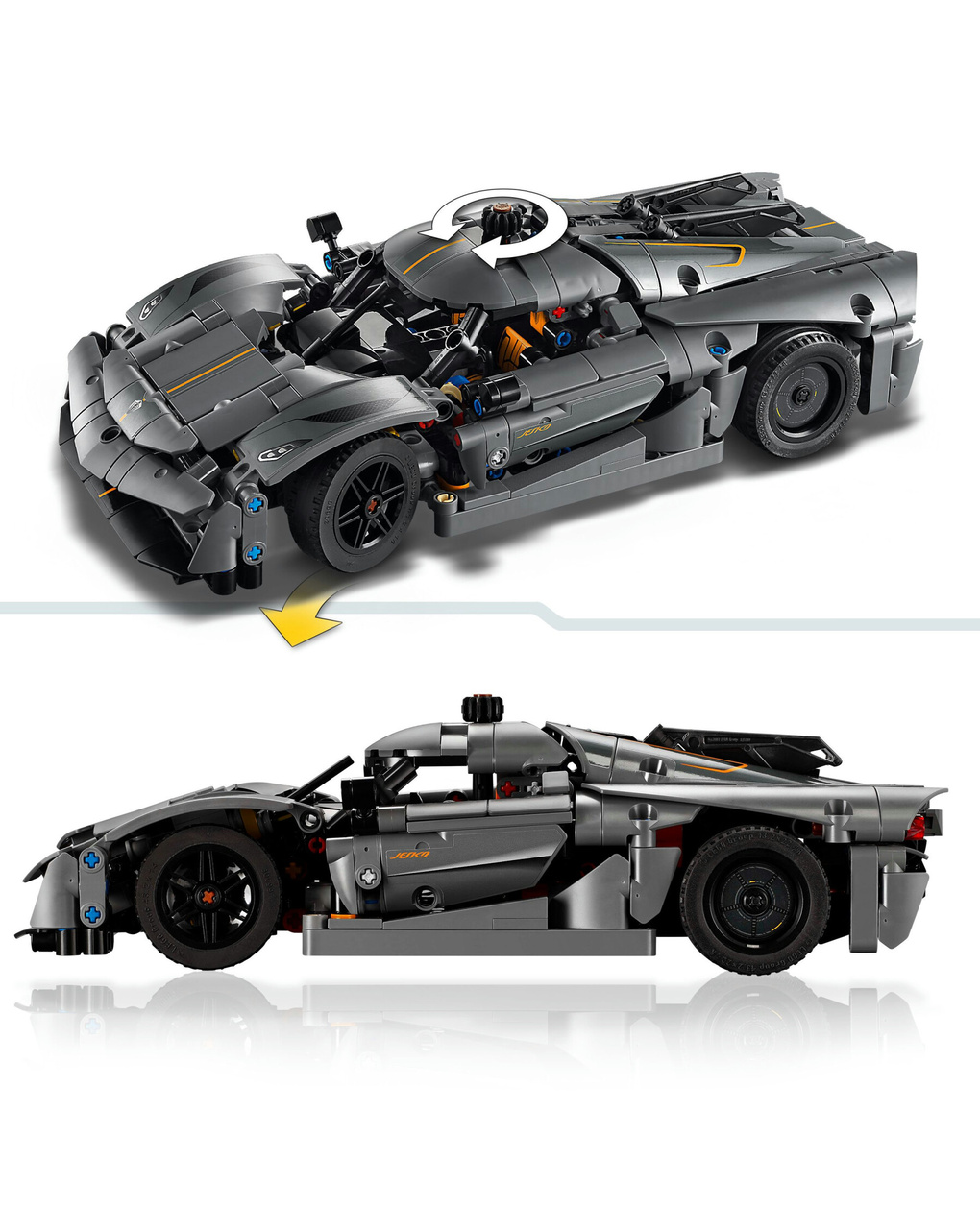 Lego technic koenigsegg jesko absolut grey hypercar 42173 - Lego